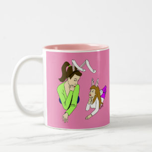 mother and daughter bunnygirls Two-Tone coffee mug