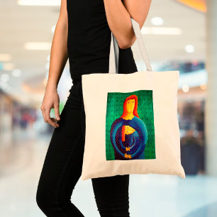 Mother And Daughter Contemporary Art Painting Tote Bag