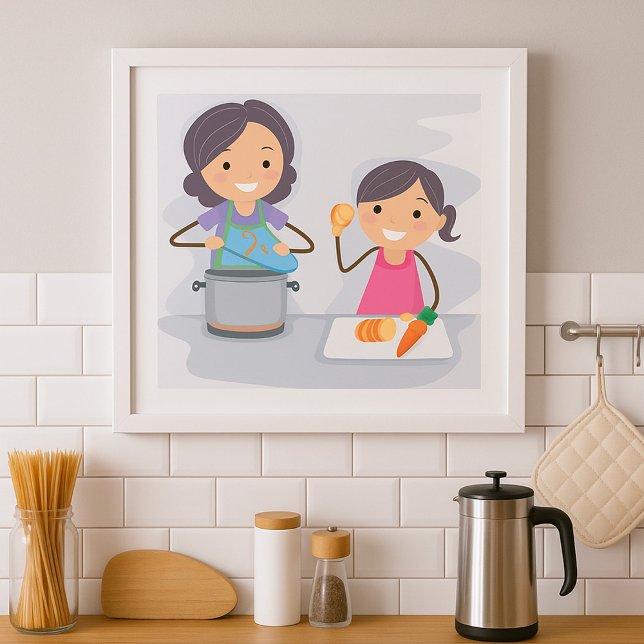 Mother And Daughter Cooking Poster (Creator Uploaded)
