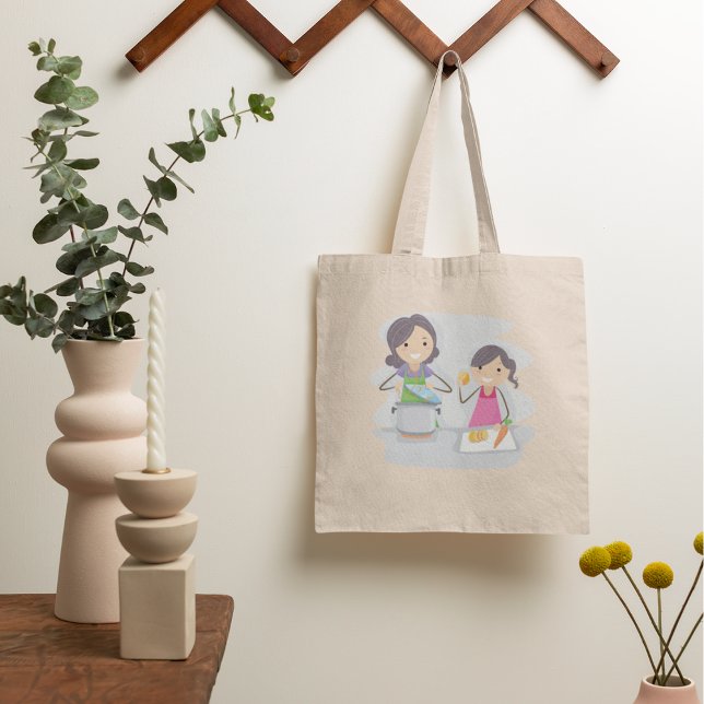 Mother And Daughter Cooking Tote Bag (Creator Uploaded)