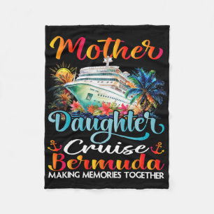 Mother And Daughter Cruise Bermuda 2025 Mom Daught Fleece Blanket