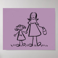 Mother and Daughter Custom Family Character Poster