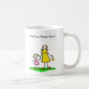 Mother and Daughter Family Characters Mug