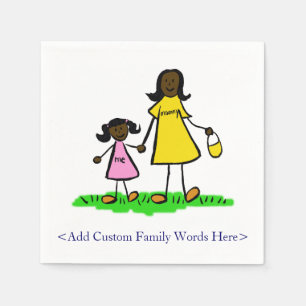Mother and Daughter Family Custom Art Napkins
