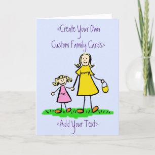 Mother and Daughter Family Custom Greeting Card