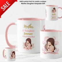 Mother and Daughter Forever Linked Illustrated Art