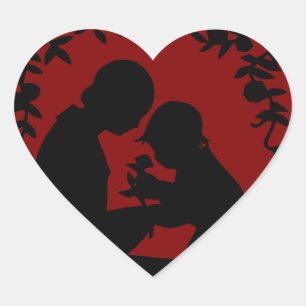MOTHER AND DAUGHTER HEART STICKER