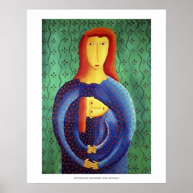 Mother And Daughter Painting Art Print (Front)