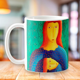 Mother And Daughter Painting Contemporary Art Coffee Mug