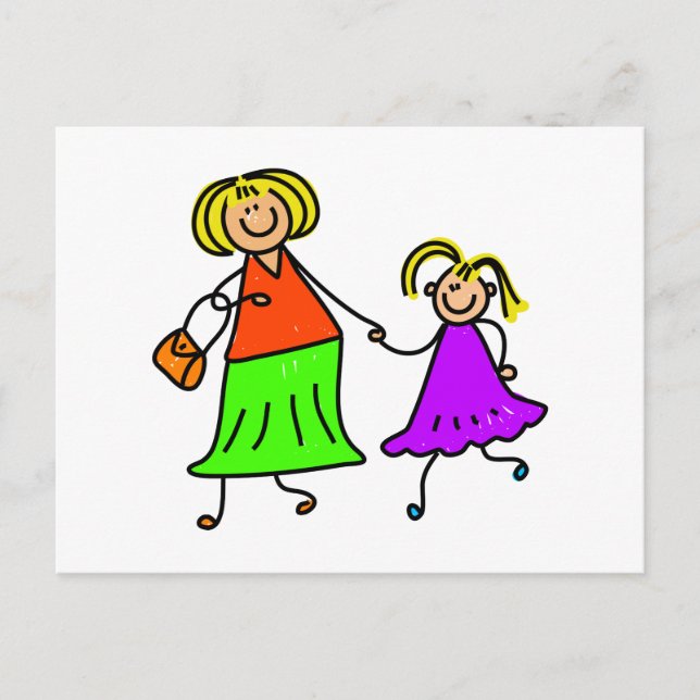 Mother And Daughter Postcard (Front)