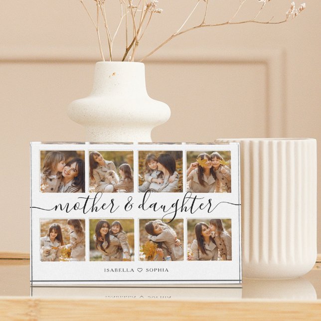 Mother and Daughter Script Collage Photo Block (Creator Uploaded)