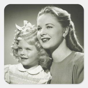 Mother and Daughter Square Sticker