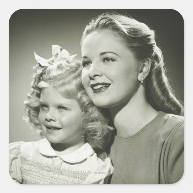 Mother and Daughter Square Sticker (Front)