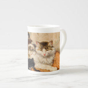 Mother and Her Kittens Bone China Mug