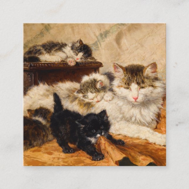 Mother and Her Kittens Enclosure Card (Front)