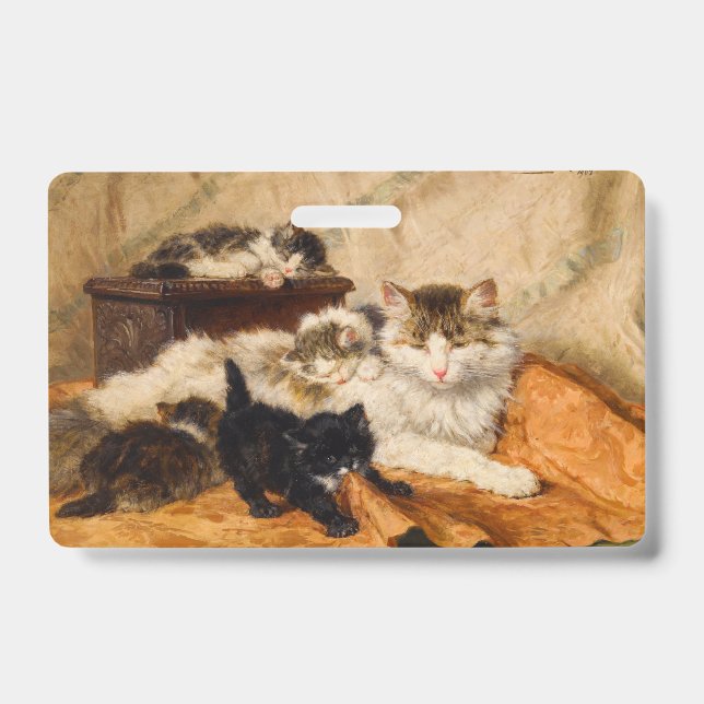 Mother and Her Kittens ID Badge (Front)