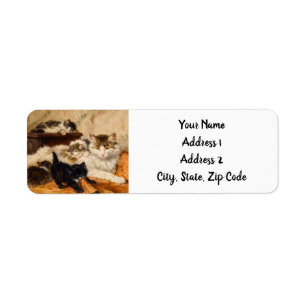 Mother and Her Kittens Return Address Label