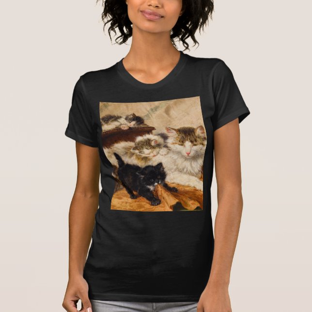 Mother and Her Kittens T-Shirt (Front)