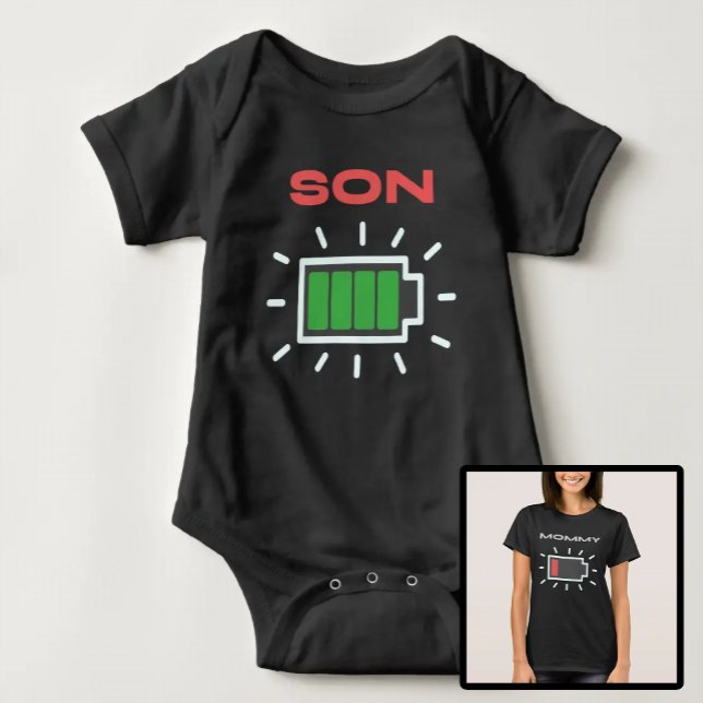 Mother and Son Battery Baby Bodysuit (Creator Uploaded)