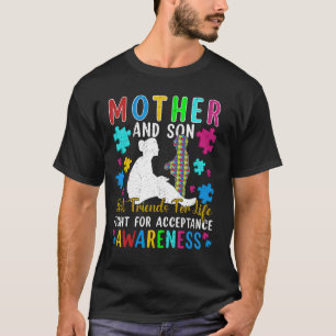 Mother and Son Best Friends for Life Autism Awaren T-Shirt