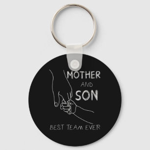 Mother And Son Best Team Ever Family Matching Moth Key Ring