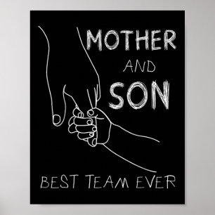 Mother And Son Best Team Ever Family Matching Moth Poster