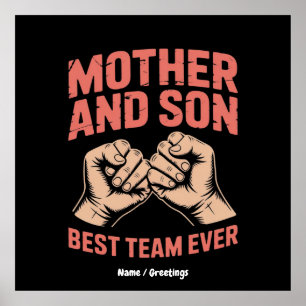Mother and Son Best Team Ever Happy Mother's Day  Poster