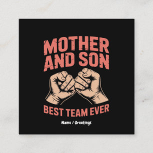 Mother and Son Best Team Ever Happy Mother's Day Square Business Card