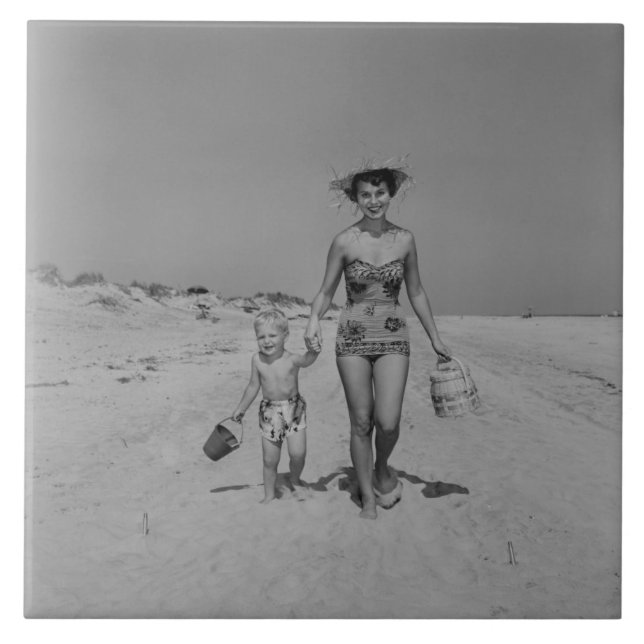 Mother and Son Ceramic Tile (Front)