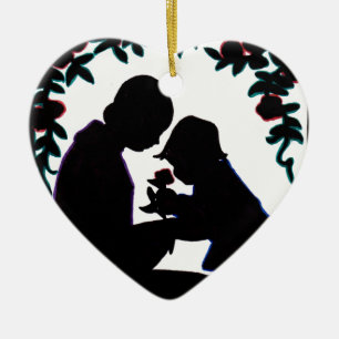 Mother and son ceramic tree decoration