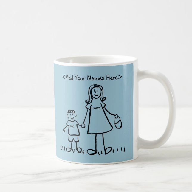Mother and Son Custom Family Art Coffee Mug (Right)