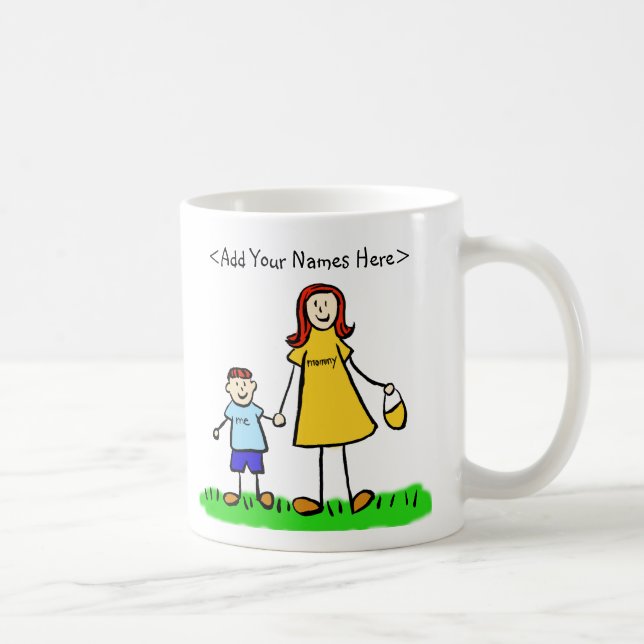 Mother and Son Custom Family Art Coffee Mug (Right)