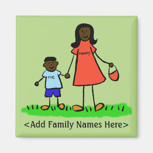 Mother and Son Custom Family Character Art Magnet