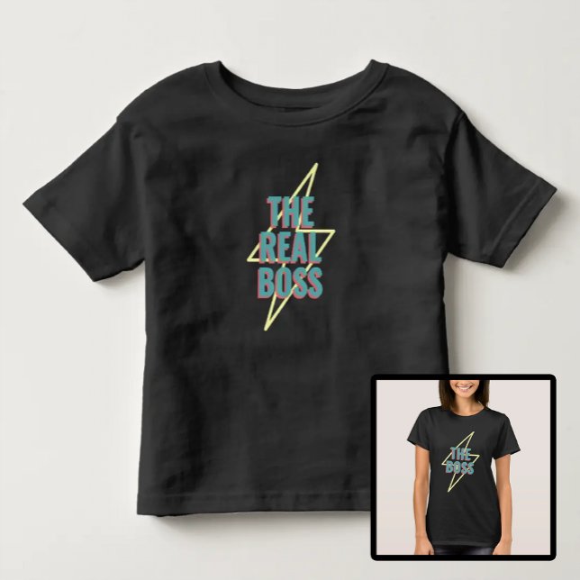 Mother and Son Daughter The Real Boss Toddler T-Shirt (Creator Uploaded)