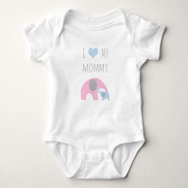 Mother and son elephants shirt - I love my mummy (Front)
