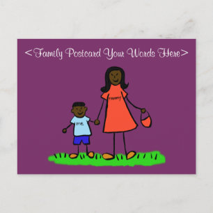 Mother and Son Family Characters Custom Postcards