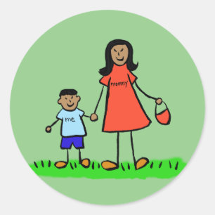 Mother and Son Family Characters Mummy Stickers