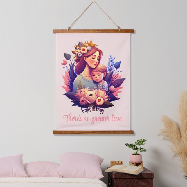 Mother And Son Happy Mother's Day Hanging Tapestry (Bedroom)