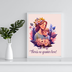 Mother And Son Happy Mother's Day Poster
