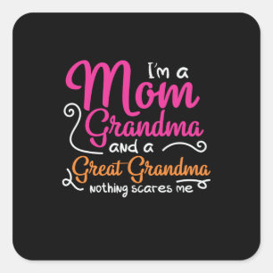 Mother Art A Mom And A Great Grandma Square Sticker