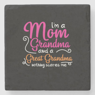 Mother Art A Mom And A Great Grandma Stone Coaster