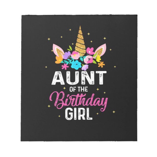 Mother Art Aunt Of The Birthday Girl Birthday Notepad (Front)