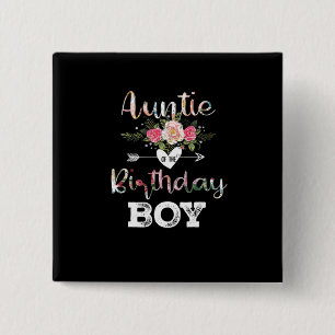 Mother Art Auntie Of A Birthday Boy 15 Cm Square Badge