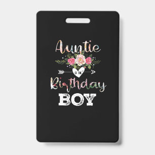 Mother Art Auntie Of A Birthday Boy ID Badge