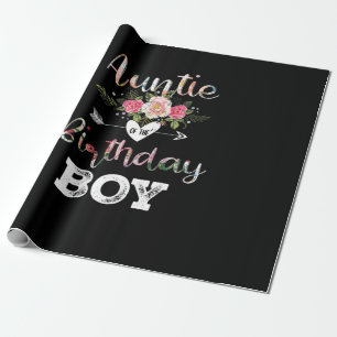 Mother Art Auntie Of A Birthday Boy Wrapping Paper
