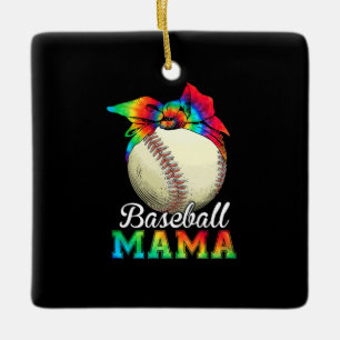 Mother Art Baseball Mama Birthday Ceramic Ornament