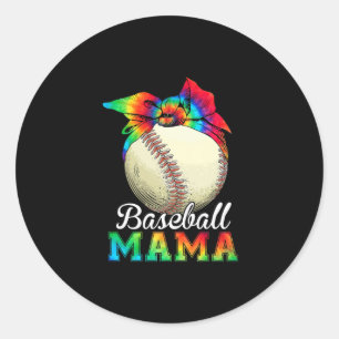 Mother Art Baseball Mama Birthday Classic Round Sticker