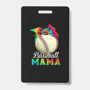 Mother Art Baseball Mama Birthday ID Badge