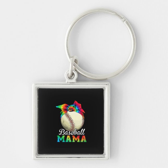 Mother Art Baseball Mama Birthday Key Ring (Front)