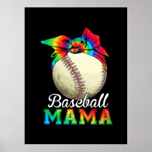 Mother Art Baseball Mama Birthday Poster